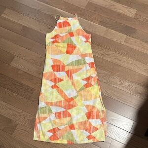 Colorful Geometric Patterned Midi Dress